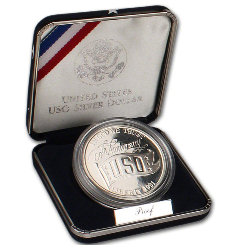 1991-S USO Proof Commemorative Dollar 90% Silver OGP