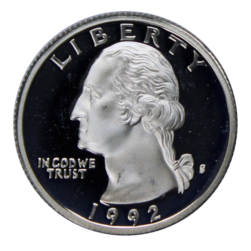 1992 -S Washington Quarter Proof 90% Silver Gem Deep Cameo US Coin