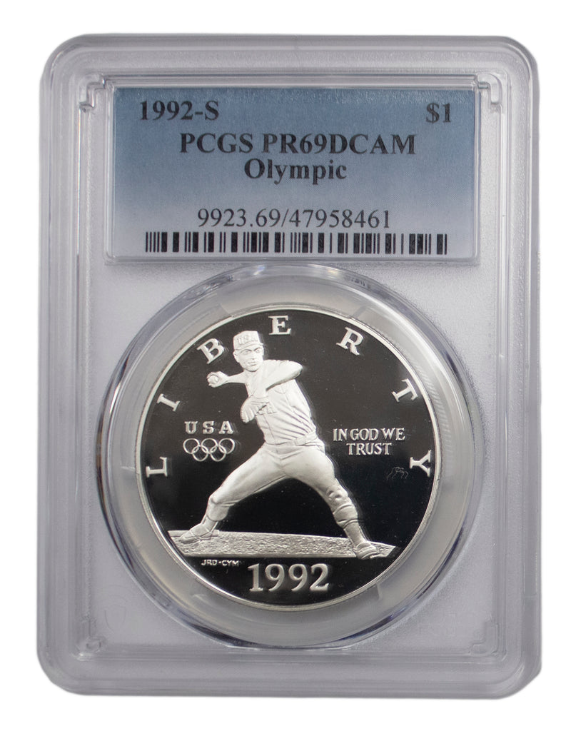 1992 -S Baseball Proof Commemorative Silver Dollar PCGS DCAM PR69