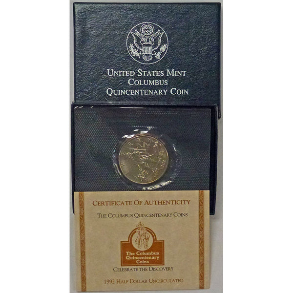 1992-D Columbus Uncirculated Commemorative Half Dollar Clad OGP