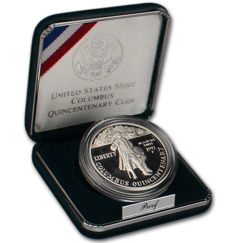 1992-P Columbus Proof Commemorative Dollar 90% Silver OGP