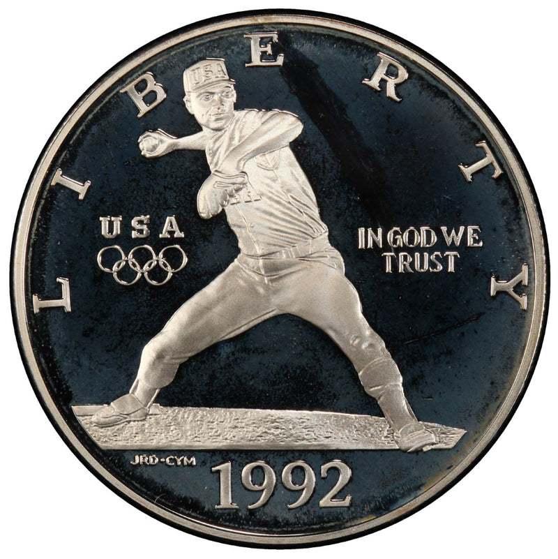 1992-S Olympic Baseball Proof Commemorative Dollar 90% Silver OGP