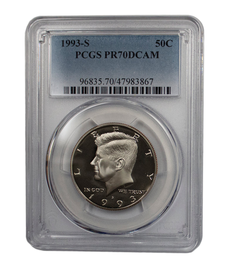 1993 -S CN-Clad Kennedy 50c Half Dollar Proof DCAM PCGS PR70