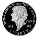 1993-S Jefferson Proof Commemorative Dollar 90% Silver OGP