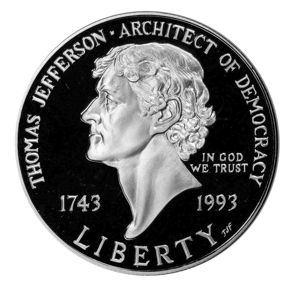 1993-S Jefferson Proof Commemorative Dollar 90% Silver OGP