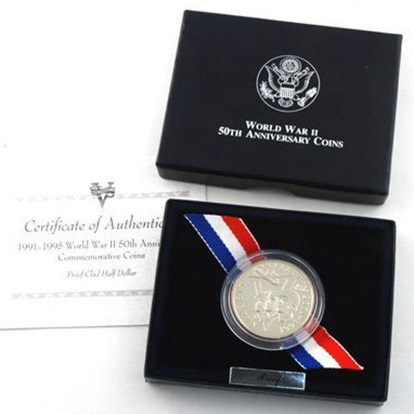 1991-95-P WWII Uncirculated Commemorative Half Dollar Clad OGP