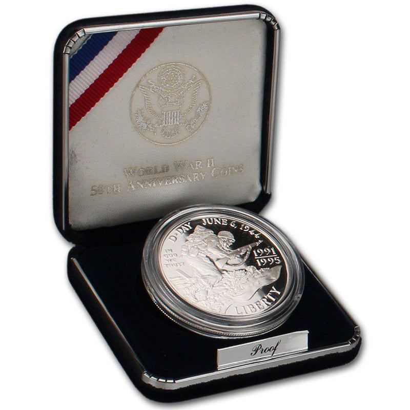 1991-95-W WWII Proof Commemorative Dollar 90% Silver OGP