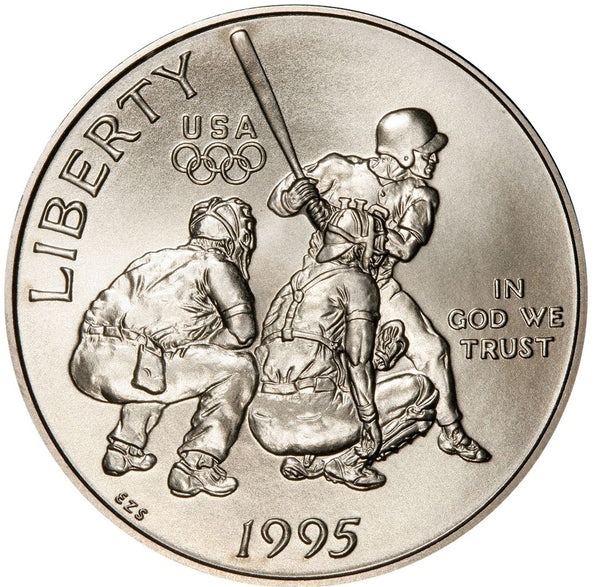 1995-S Olympic Baseball Uncirculated Commemorative Half Dollar Clad OGP