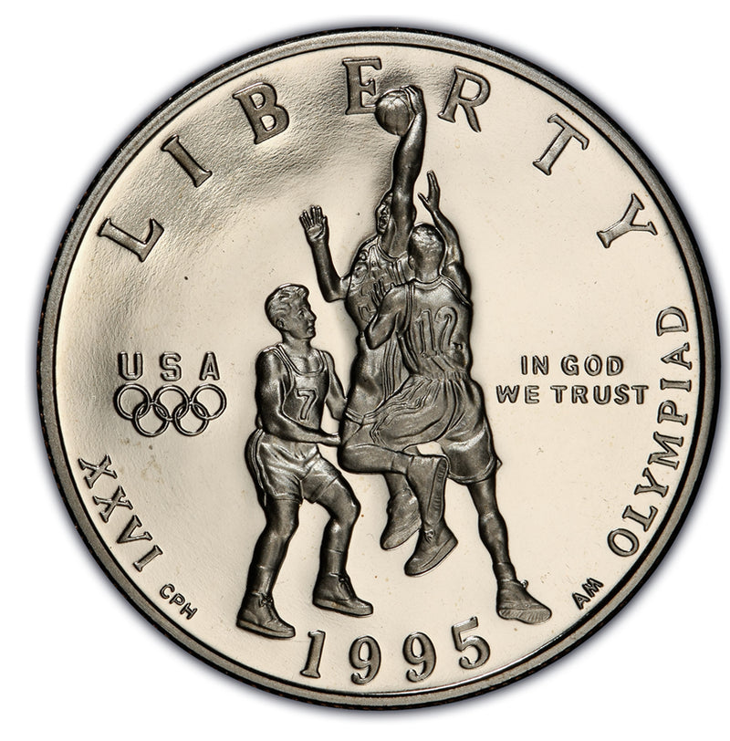 1995-S Olympic Basketball Proof Commemorative Half Dollar Clad OGP