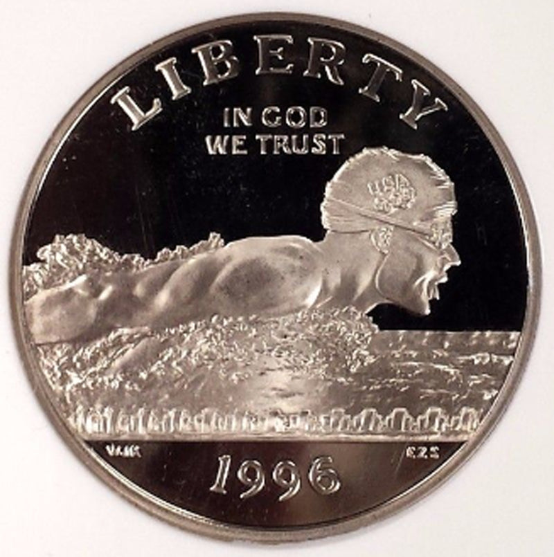 1996-S Olympic Swimming Proof Commemorative Half Dollar Clad OGP