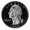 1997 -S Washington Quarter Proof 90% Silver Gem Deep Cameo US Coin
