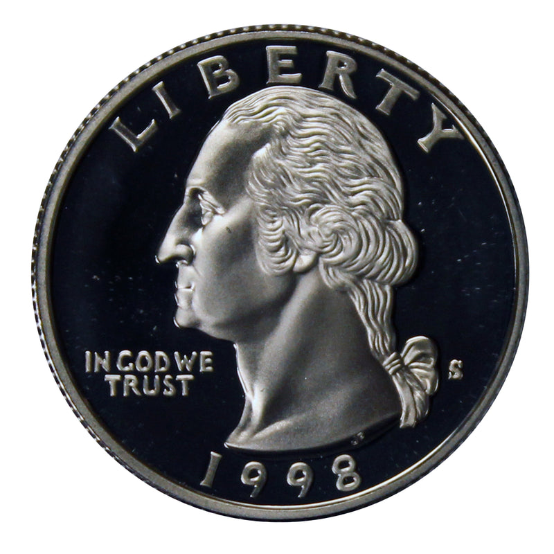 1998 -S Washington Quarter Proof 90% Silver Gem Deep Cameo US Coin