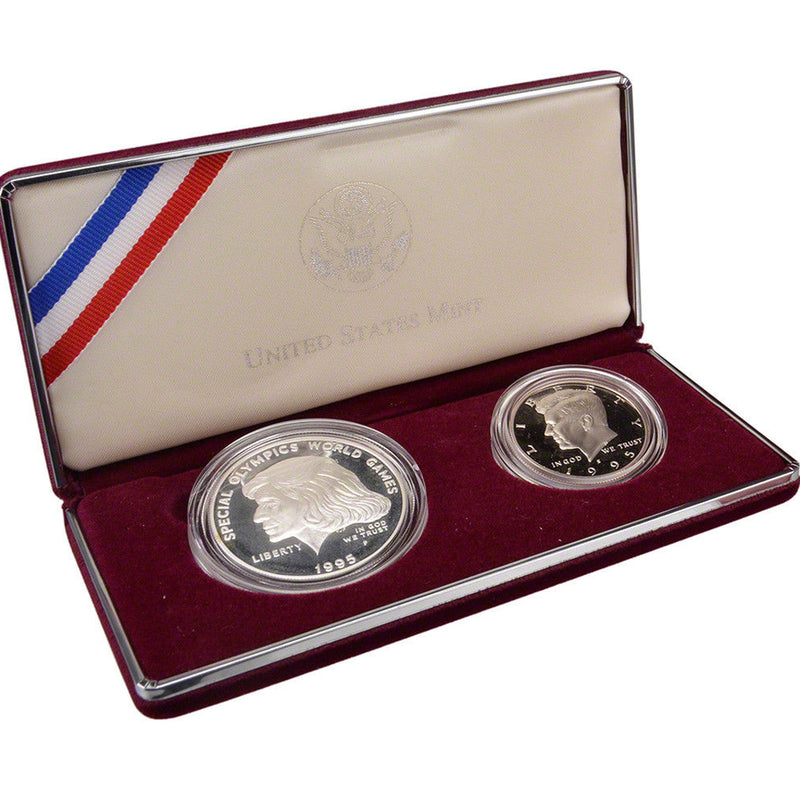1998 RF Kennedy Proof & Uncirculated Commemorative 2 Coin Set 90% Silver OGP