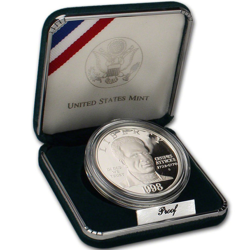 1998-S Black Patriots Proof Commemorative Dollar 90% Silver OGP
