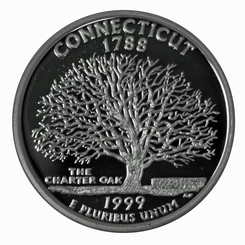 1999 S Connecticut State Quarter Proof Roll CN-Clad (40 Coins)