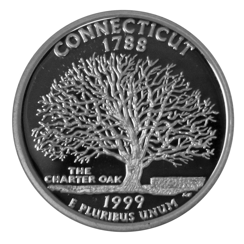 1999 S State Quarter Connecticut Gem Deep Cameo Proof CN-Clad