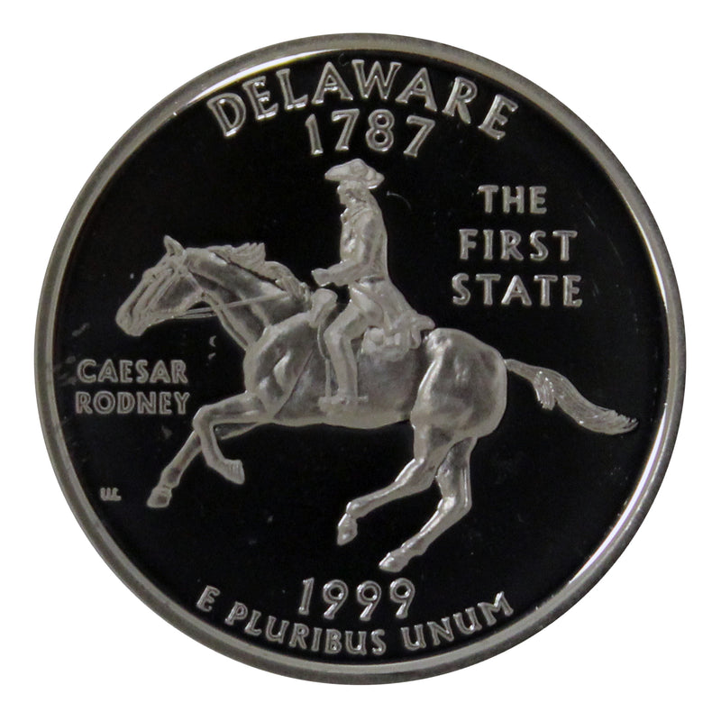 1999 S State Quarter Delware Gem Deep Cameo Proof 90% Silver