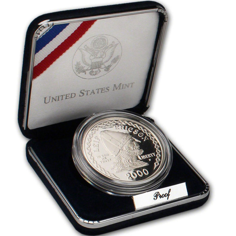 2000-P Leif Ericson Proof Commemorative Dollar 90% Silver OGP