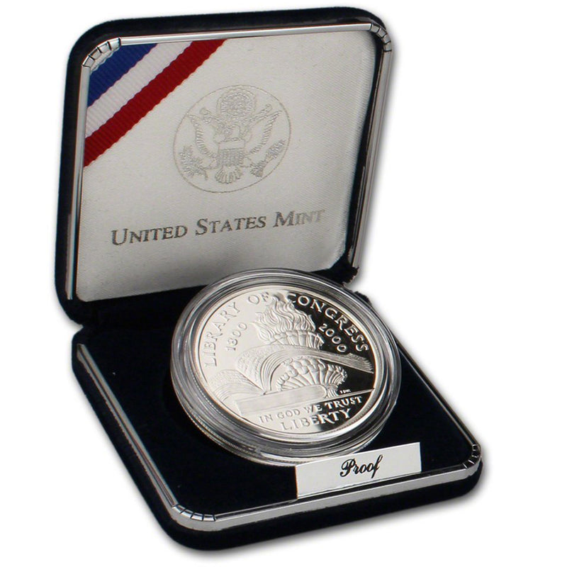 2000-P Library of Congress Proof Commemorative Dollar 90% Silver OGP