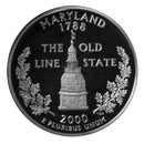 2000 S Maryland State Quarter Proof Roll CN-Clad (40 Coins)