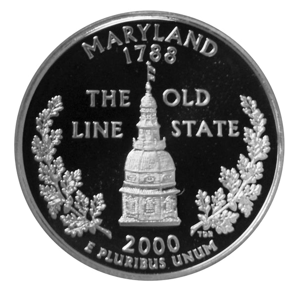 2000 S State Quarter Maryland Gem Deep Cameo Proof CN-Clad