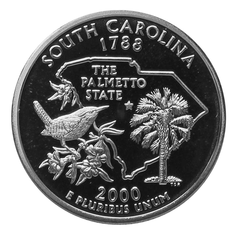 2000 S South Carolina State Quarter Proof Roll CN-Clad (40 Coins)