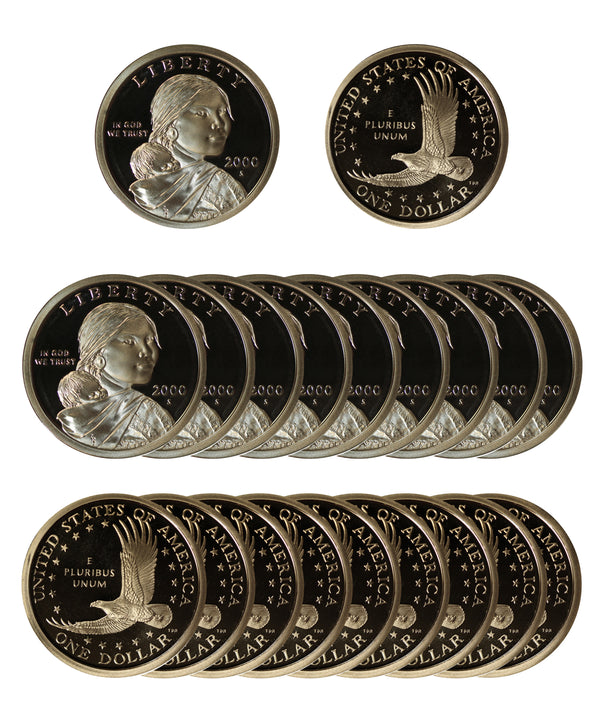 2000 S Sacagawea Dollar Gem Deep Cameo Proof Roll (20 Coins)