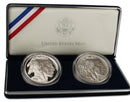 2001 Buffalo Dollars Proof & Uncirculated Commemorative 2 Coin Set 90% Silver OGP