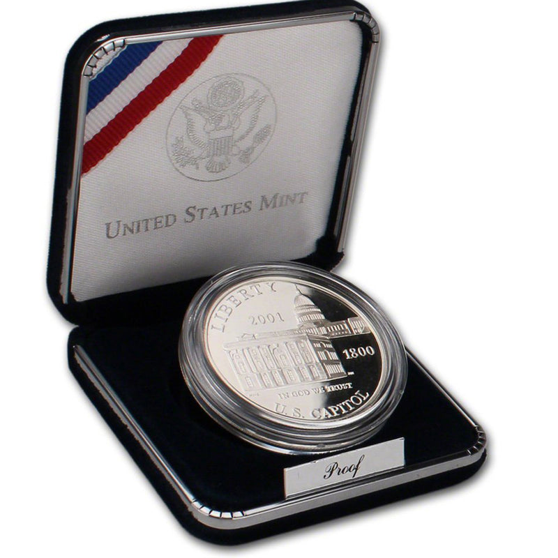 2001-P Capitol Visitor Center Proof Commemorative Dollar 90% Silver OGP