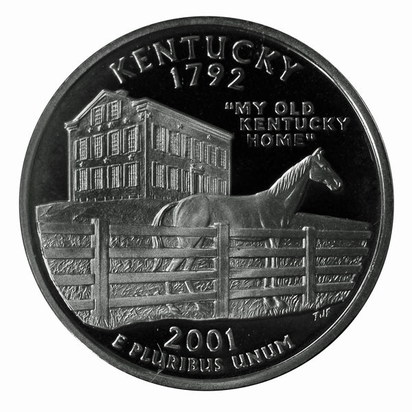 2001 S State Quarter Kentucky Gem Deep Cameo Proof 90% Silver