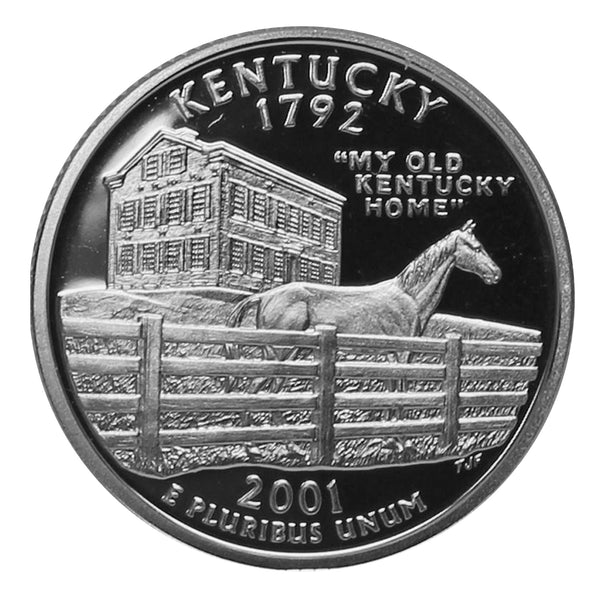 2001 S State Quarter Kentucky Gem Deep Cameo Proof CN-Clad