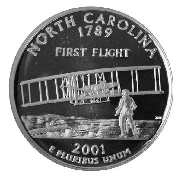 2001 S State Quarter North Carolina Gem Deep Cameo Proof CN-Clad