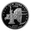 2001 S State Quarter New York Gem Deep Cameo Proof 90% Silver