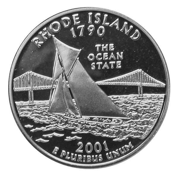 2001 S State Quarter Rhode Island Gem Deep Cameo Proof CN-Clad