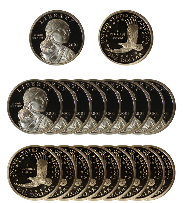2001 S Sacagawea Dollar Gem Deep Cameo Proof Roll (20 Coins)