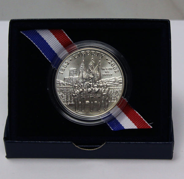 2002-W West Point Uncirculated Commemorative Dollar 90% Silver OGP
