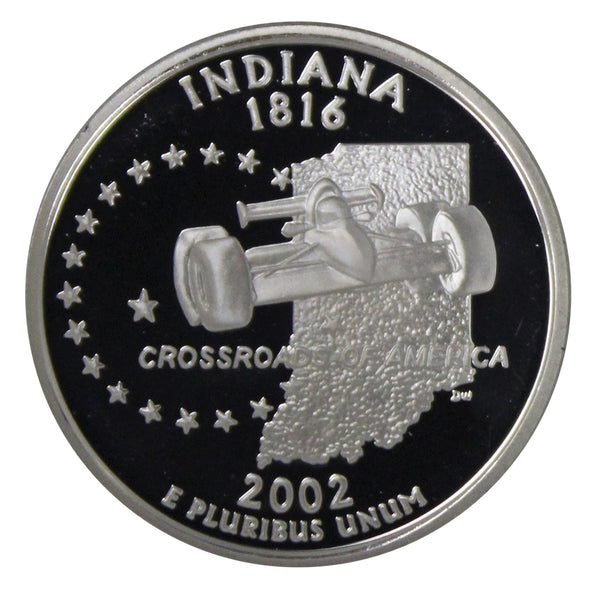 2002 S State Quarter Indiana Gem Deep Cameo Proof CN-Clad