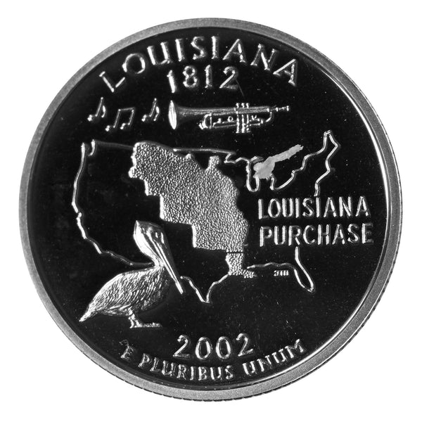 2002 S State Quarter Louisiana Gem Deep Cameo Proof CN-Clad