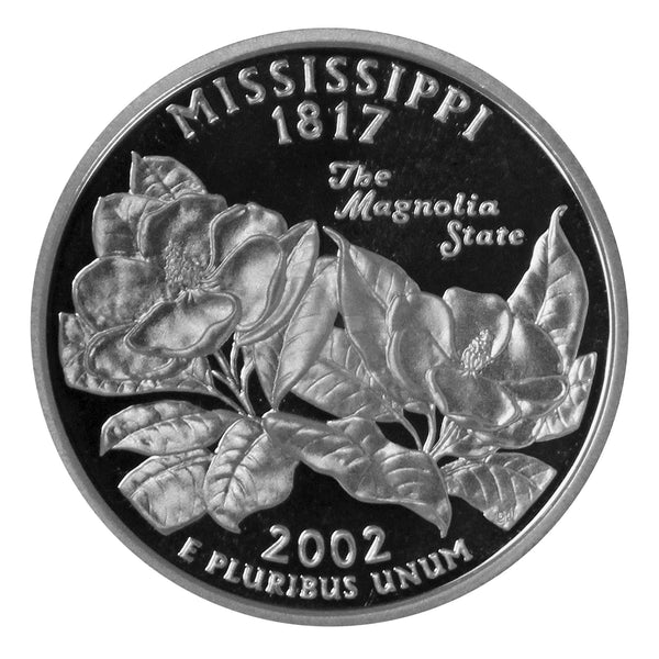 2002 S State Quarter Mississippi Gem Deep Cameo Proof 90% Silver