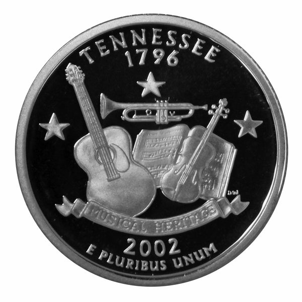 2002 S State Quarter Tennessee Gem Deep Cameo Proof 90% Silver