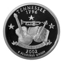 2002 S State Quarter Tennessee Gem Deep Cameo Proof CN-Clad