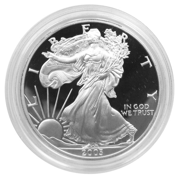 2003 W American Eagle Silver Proof 1 oz dollar - w/box & Coa
