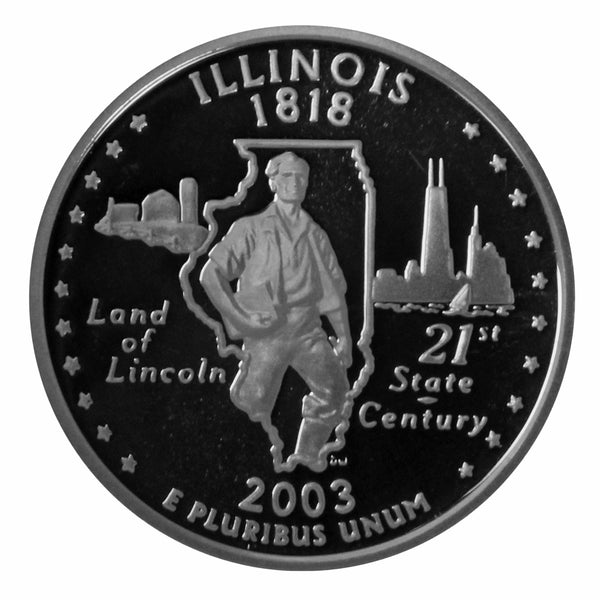 2003 S State Quarter Illinois Gem Deep Cameo Proof CN-Clad