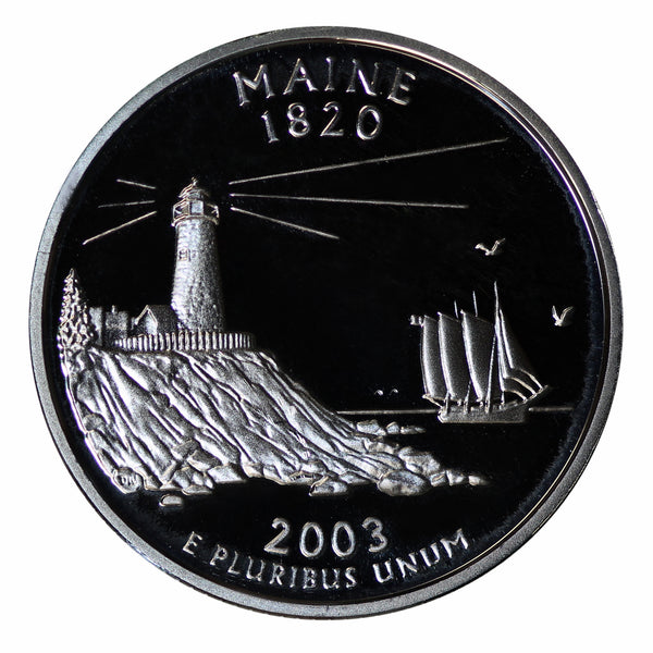 2003 S State Quarter Maine Gem Deep Cameo Proof CN-Clad