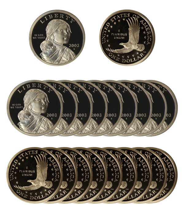 2003 S Sacagawea Dollar Gem Deep Cameo Proof Roll (20 Coins)