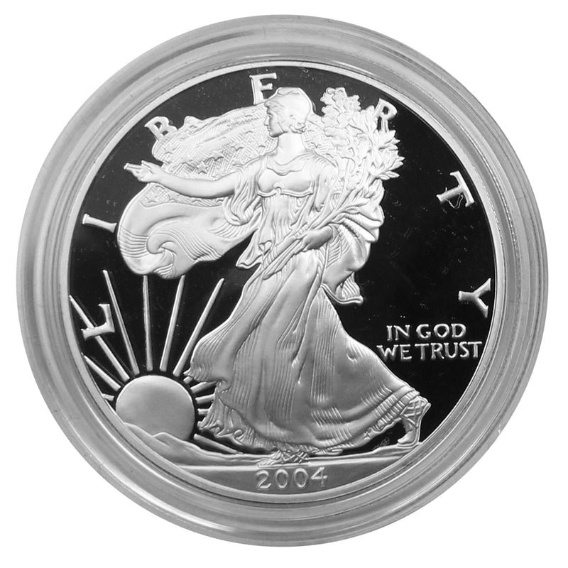 2004 W American Eagle Silver Proof 1 oz dollar - w/box & Coa
