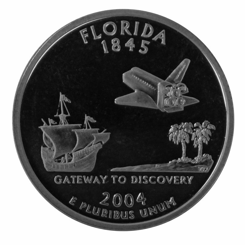 2004 S State Quarter Florida Gem Deep Cameo Proof 90% Silver