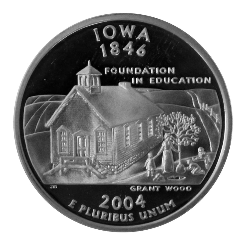 2004 S State Quarter Iowa Gem Deep Cameo Proof 90% Silver