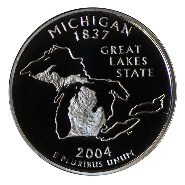 2004 S State Quarter Michigan Gem Deep Cameo Proof CN-Clad