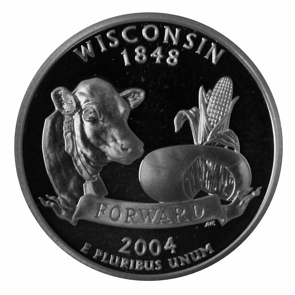 2004 S State Quarter Wisconsin Gem Deep Cameo Proof CN-Clad